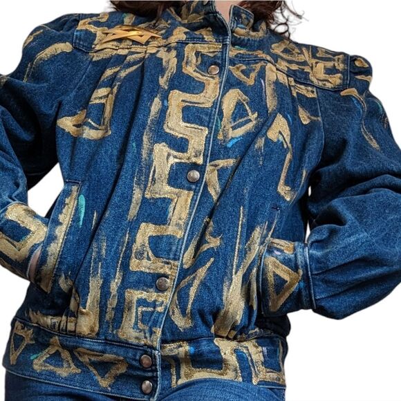 Vintage 80s Hand painted denim jacket - Picture 9 of 12